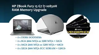 Upgrade RAM Memory HP ZBook Fury 15 G7 i7-10850H 32GB to 64GB Win11 Pro WMIC MaxRAMMemory Capacity