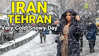 IRAN 2023 - A Very Cold Snowy Day in TEHRAN Walking Vlog ایران