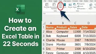 Как создать таблицу Excel за 22 секунды
