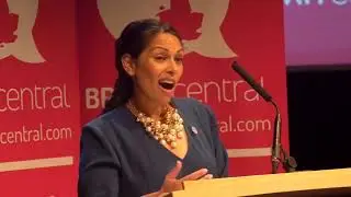 Priti Patel addresses the BrexitCentral Rally at the Conservative Party Conference 2018