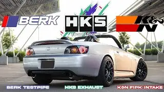 S2000 Sound Clips HKS Exhaust Berk Test Pipe K&N Intake