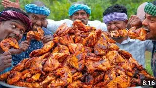 CHICKEN ROAST| Big ChickenPieces Cooking & Eating In Village |Delicious Chicken Recipe In Village