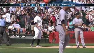 2009 White Sox: Carlos Quentin rips a single,scoring Gordon Beckham vs Yankees (8.02.09)