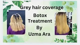 Hair Botox treatment + gray hair coverage| silky and shiny hair 😱 |
