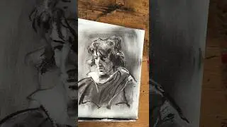 Charcoal drawing - Timelapse #drawart #art #charcoaldrawing