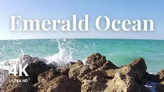 Emerald Waves Crashing on Rocks: Tranquil Beach Sound for Blue Mind, Focusing, and Concentrating