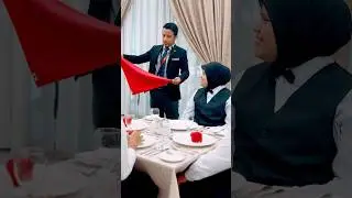 Cara Unfold Napkin di Fine Dining Restaurant PART 1 #finedining #servicesequence
