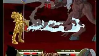 The terrible tharg beaten without pet or guest