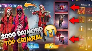 Glitch ascension event free fire |spin top criminal event | top criminal | top criminal event today