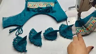 Very simple but beautiful back neck blouse design