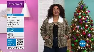 Colleen Lopez Plaid Jacket with Faux Fur Collar