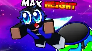 Reaching max height in Roblox trampoline training!