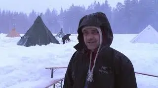 Eiskaltes Camping im Erzgebirge