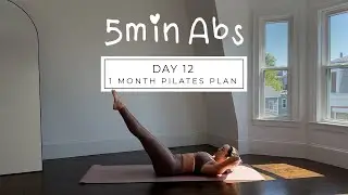 DAY 12 - 1 MONTH PILATES PLAN // 5MIN express toned abs & waist || madeleineabeid