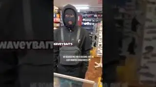 kind guy walks into gas station wearing balaclava