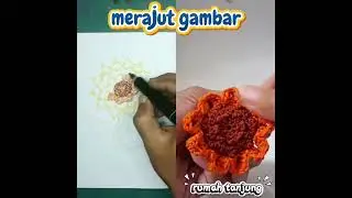 merajut gambar bunga matahari