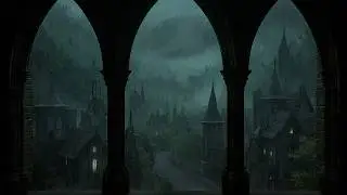 Window View Rainy Medieval Castle – Insomnia, Sleep Aid, Study, Meditation