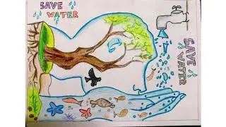 How to Draw Save Water Creative Drawing | Save Water Poster Drawing for Kids Step by Step | Drawing