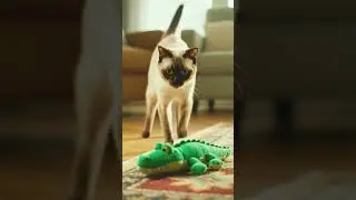 Cat vs Crocodile &ndash; Funny Animal Reactions | Hilarious Cat Scared of Crocodile |#cat #viral #shorts