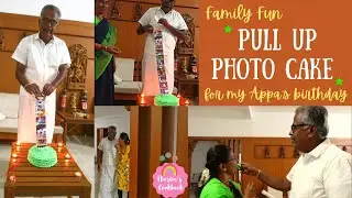 I made HIDDEN PHOTO CAKE for my Appa/ Glimpse of photo pullup cake & BTS of cake cutting/ Family Fun
