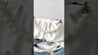 Minimalist Pearls Decor Ruched Bag