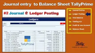#2 Ledger Posting to balance sheet Manually | Trial balance trading and profit & loss a/c Tallyprime