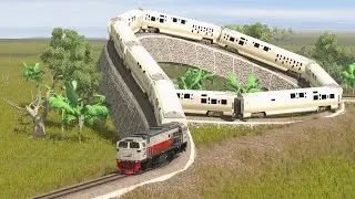 The Train Passes The Conch Rail | Kereta Api Melwati Rel Keong - Train Simulator 2019