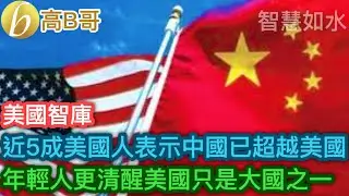 美國智庫卡內基國際和平基金會 近5成美國人表示中國以超越美國 年輕人更清醒美國只是大國之一［智慧如水 - 高B哥 GBG］