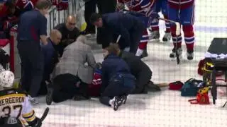 Zdeno Chara hit on Max Pacioretty (NHL, Boston Bruins [1] at Montreal Canadiens [4]) - 08/03/2011