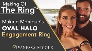 Кольцо Halo с овальными бриллиантами из розового золота с двумя краями &mdash; Making It for Monique | MAKING OF THE RING&trade;