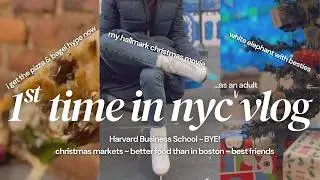 NYC Travel Vlog: Ice Skating, Christmas Markets, Surprisingly Affordable Food, and Best Friends
