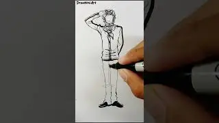Draw stickman Koby marine one piece