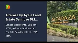 Altaraza by Ayala Land Estate San Jose DM Bulacan:Commercial Lot for Sale; Pay Cash Get Max Discount