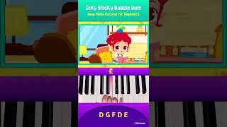 Easy Piano Song for Kids 🎹 | &ldquo;Icky Sticky Bubble Gum&rdquo; Tutorial #JunyTony #piano #shorts