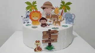 Topo de Bolo 🏕 Tema Safari Baby