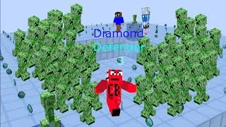 5000 Creepers vs three NOOBS (Minecraft)(Diamond defender 3)
