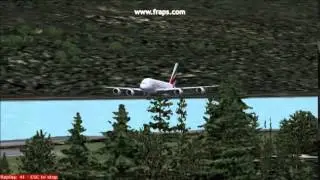 Airbus A-380 landing in Troms&oslash; with only two engines FS9