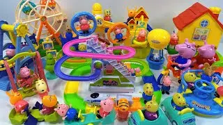 11 minute satisfying opening box set of Peppa Pig track vehicle series game asmr