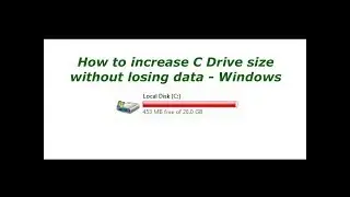 Expand the size of C: Drive without losing data