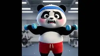 Panda's realistic New Year gym challenge story! #panda #3dadnimation