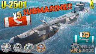 SUBMARINE U-2501 5 Kills & 146k Damage | World of Warships Gameplay 4k