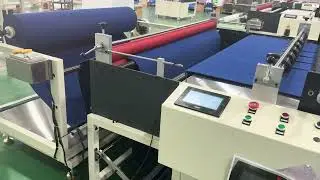 Máquina cortadora de rollos a láminas para tejido de punto
