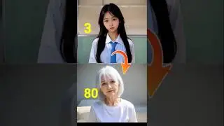 WOMAN AGES 80 YEARS IN SECONDS! | AI Generated Time Lapse #shorts #aipuii #timelapse #cutegirl #baby