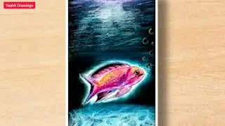 Easy underwater scenery | Fish scenery drawing using oil pastels | easy ocean bottom drawing.