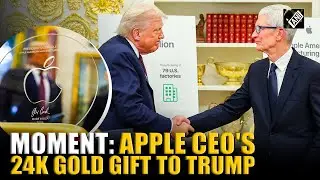 Apple CEO Tim Cook Gifts Trump US-made Apple glass with 24K gold stand, Made in Kentucky