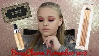 BOXYCHARM November 2018 Subscription Beauty Box Unboxing COVER FX LASHAHOLIC LUXIE Try On Style