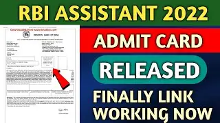 RBI Assistant Admit Card 2022/How To Download RBI Assistant Prelims Admit Card 2022/Latest Updates.