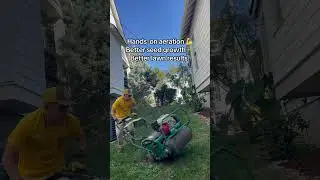 Manual core aeration 💪 #aeration #overseed #lawnmowingbusiness #randyslawncare99 #fyp