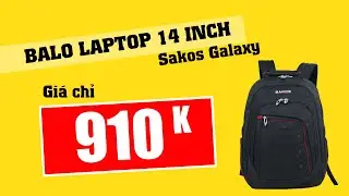 Balo laptop 14 inch Sakos Galaxy (Đen), balo đựng laptop 14 inch ch&iacute;nh h&atilde;ng cao cấp #quytinhtuy