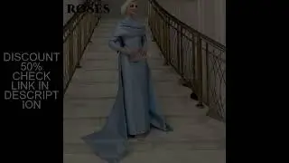 ROSES Light Blue Satin Evening Dresses High-Neck Shawl - Styled ?????? ?????? with Rhinestone Prom G